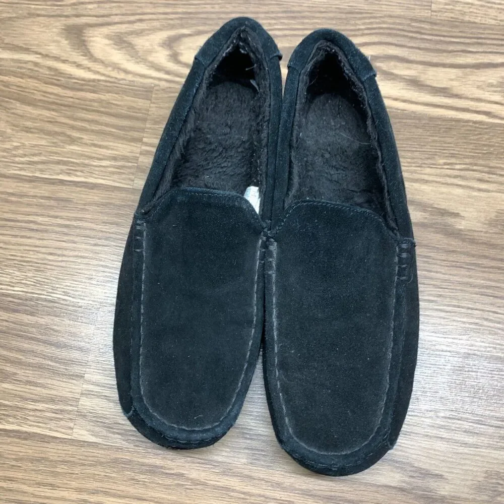 Koolaburra by UGG Men's Tipton Suede Slipper Size 13 M Black Faux Fur Slip On‎